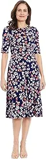 [London Times] Women's Inset Waist Sleeveless Midi Dress Career Office Occasion Guest of