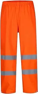 [Wedhapy] Mens Rain Pants, Breathable Waterproof Rain Pants, Quick Drying Reflective Strip Trousers with Elastic Waist