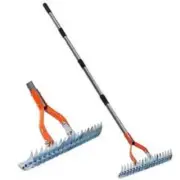 WaLensee Thatch Rake Heavy Duty Garden Tool Thatch Rake 15" Lawn Grooming Rake