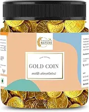 Green Velly Indian Organic Nature Gold Coin Milk Chocolates/Chocolate Coins Gift Pack (Jar Pack) (100 Pieces (Pack of 1 of 100 Pieces))