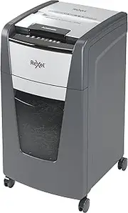 Rexel Optimum Auto Feed+ 225 Sheet Automatic Micro Cut Paper Shredder, P-5 Security, Small Office Use, 60 Litre Removable Bin, Castor Wheels, 2020225MAU, Black