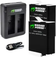 Wasabi Power Cold Weather Batteries (2-Pack + USB Dual Charger) for GoPro HERO12