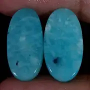 13.50 Cts Natural Amazonite Matched Pair Cabochon Gemstone For Earrings Supply
