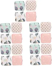 minkissy Sets Sanitary Napkin Pouch Period Bag Tampon Holder Metal Cloth Zipper Portable Women's Essential Pcs