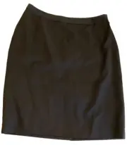 NEW Brooks Brothers Classic Black Wool Side-Zip Skirt -12P