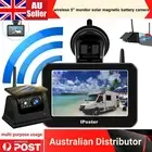 wireless 5"2CH monitor solar magnetic battery reversing camera For truck caravan