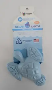 Spunky Pup Blue Turtle Dog Chew Toy Clean Earth Collection Chicken Flavor New