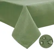 Tektrum 70"X70" Square Herringbone Textured Tablecloth - Waterproof (Green)