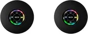 Mellisso 2X Bluetooth Speaker Waterproof Bathroom Audio Wireless Shower Speakers RGB Light Bluetooth Suction Cup Speaker, Black