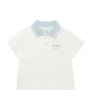 Fendi Kids Logo Embroidered Polo Shirt 9M,18M,6M,24M,12M white