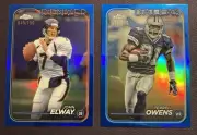 2024 TOPPS CHROME BLUE REFRACTOR LOT JOHN ELWAY AND TERRELL OWENS /150