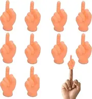 Tiny Hands for Fingers 10 Pcs Tiny Hands (Middle Finger Sign) Premium Rubber Little Tiny Finger Hands Cute Mini Hand Puppet Finger Puppets
