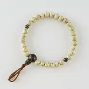 6mm Bodhi Seed Wood&Smoky Quartz Crystal Japan Juzu Bracelet Prayer Mala beads