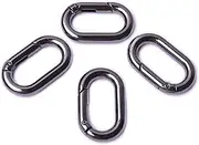 Bobeey 4pcs Carabiner Metal Spring Key Ring, Snap Hooks Clip, Keyring Buckle, Oval Ring for Bags, Purses BBC39