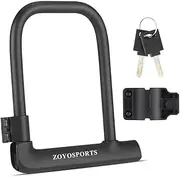 ZOYOSPORTS E Bike U Lock with Keys,6in Length Waterproof Security Bicycle Locker Lock Heavy Duty Anti Theft for Motorcycle & Scooter with Sturdy Mounting Bracket,candado para bicicletas