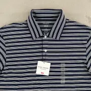 Uniqlo Roger Federer By JW Anderson AIRism Polo Shirt Men Med Blue Striped NWT