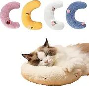 4 Packs Cat Pillows for Indoor,Cozy Soft Plush Calming Pillow for Small Dog,Interactive Cat Toys,Sweet Half-Doughnut Design for Comfort,Cute Rabbit Pillows