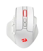 Redragon M811 PRO Wireless MMO Gaming Mouse, 15 Programmable Buttons RGB Gamer Mouse, 10 Side Macro Keys White