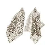 [RABANNE] RABANNE Pixel Flow earrings Woman One Size One Size Silver