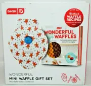 Dash Wonderful Mini Waffle Gift Set Incl. Recipe Book & Christmas Themed Maker