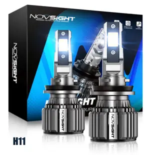 Novsight LED 汽車大燈 N74 H11 15000lm 超亮 6500k 72w 即插即用 2 個霧燈燈泡