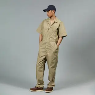 【Dickies】男款卡其色33999抗皺材質經典短袖連身工作服｜DK011765KHK