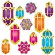 Arabian Nights Foil Lantern and Mandala Cutouts (Pack of 11)