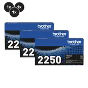 Brother TN2250 Toner Cartridges Value Pack - Includes: [3 x Black]