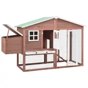 Andala Pets Chicken Coop with Nest Box Mocha and White
