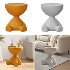 Small Round Side End Table Flat Head Tea Table for NightStand Office Indoor