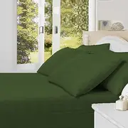 Noble Comfort Linen 16-20 inches Pocket 600 TC 100% Egyptian Cotton Hotel Finish Adjustable 1-Piece Waterbed Fitted Sheet.(Twin, Stripe, Moss),Multicolor