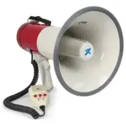 Audio Megaphone and Microphone Hand held Loud Speaker 50W Bull Horn Siren Vonyx