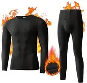 [NevEND] Long Johns Thermal Underwear Top and Bottom for Men Fleece Lined Base Layer Set for Cold Weather