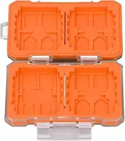 Memory Card Case, Card Holder Storage Organizer for SD Card TF Card, Water Resistant Anti Shock, Carrying Case for CFexpress TypeB CFexpress TypeA SIM Card (Orange)