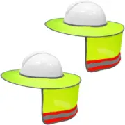 2 Pack Hard Hat Sun Shield Full Brim Neck Shade Mesh Reflective High Visibility