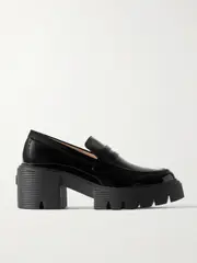 [Stuart Weitzman] Stuart Weitzman - Soho Patent-leather Platform Loafers - Black - US9 US 9 Black