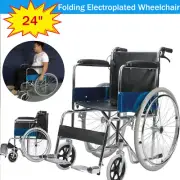 Self Propelled Wheelchair Folding Black Lightweight Foldable Manual Wheel Chair