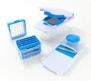 Prepology Multifunction Chopper Unit with 8 Cup Storage Bin in Ocean Blue