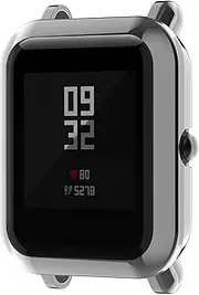 Turnwin intended for Amazfit GTS 2 Mini Case, Full of Cover Electroplating Soft Flexible TPU Silicone Shock-Proof and Scratch-Resistant Protector Cover Case intended for Amazfit GTS 2/ Pop Pro Mini Bands Smartwatch (Gray)