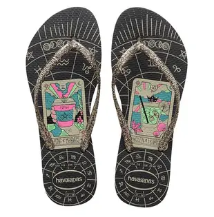 havaianas 哈瓦士 巴西人字拖 女款 Slim mysthic 星座黑 涼鞋 拖鞋 夾腳拖 海灘鞋【南風百貨】