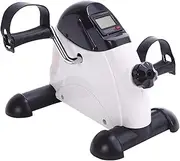 Under Desk Bike Pedal Exerciser,Mini Exercise Bike Portable Home Pedal Arm and Leg Exerciser with LCD Screen Displays for Arm Leg Recovery Physical Therapy,White & Black/166