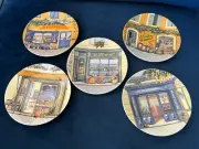 Philippe Deshoulieres Provence L'Amandier Store Front Canape Plate Set 5 Limoges