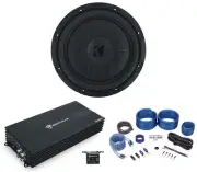 Kicker 52CVT124 CVT12 COMPVT 12" 900w Subwoofer+Mono Amplifier+Amp Kit CVT124