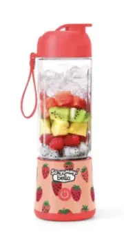 So Yummy Bella 16 Oz Bpa-free Portable To-go Blender -SS Blade Strawberry NEW