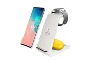 Wireless Charger Samsung 3 in 1Fast Charging Station Galaxy Watch 6/5/4/3/Active2/1/Gear S3,Galaxy S22/S21/S20/Z Fold 3/Pixel 7/6 Phone(White)