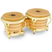 LP LATIN PERCUSSION GENERATION II BONGO DRUMS NATURAL GOLD HARDWARE LP201AX-2AW