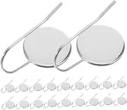 LOLIPPYY 20pcs Cabochon Earrings Blanks Bezel: Ear Wire Hooks Cabochons Trays Stainless Steel Jewelry Making Supplies Earrings Making Accessories Silver