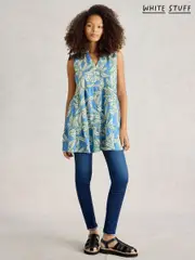 White Stuff Blue Macie Sleeveless 100% Cotton Tunic (H50105) | $113