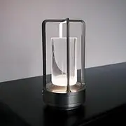 Cordless Desk Lamp for Outdoor Indoor, Portable Metal Table Lamp, Rechargeable LED Crystal, 3000ma, 3 Color Stepless Dimming Touch, Battery Powered Table Light for Bedroom Restaurant Bar (Sliver)