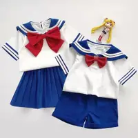 在飛比找ETMall東森購物網優惠-美少女戰士cosplay男女童服裝幼兒園海軍風水手演出服兒童